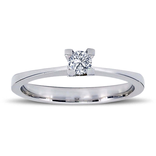 E Color 0.17 Carat Diamond Solitaire Ring