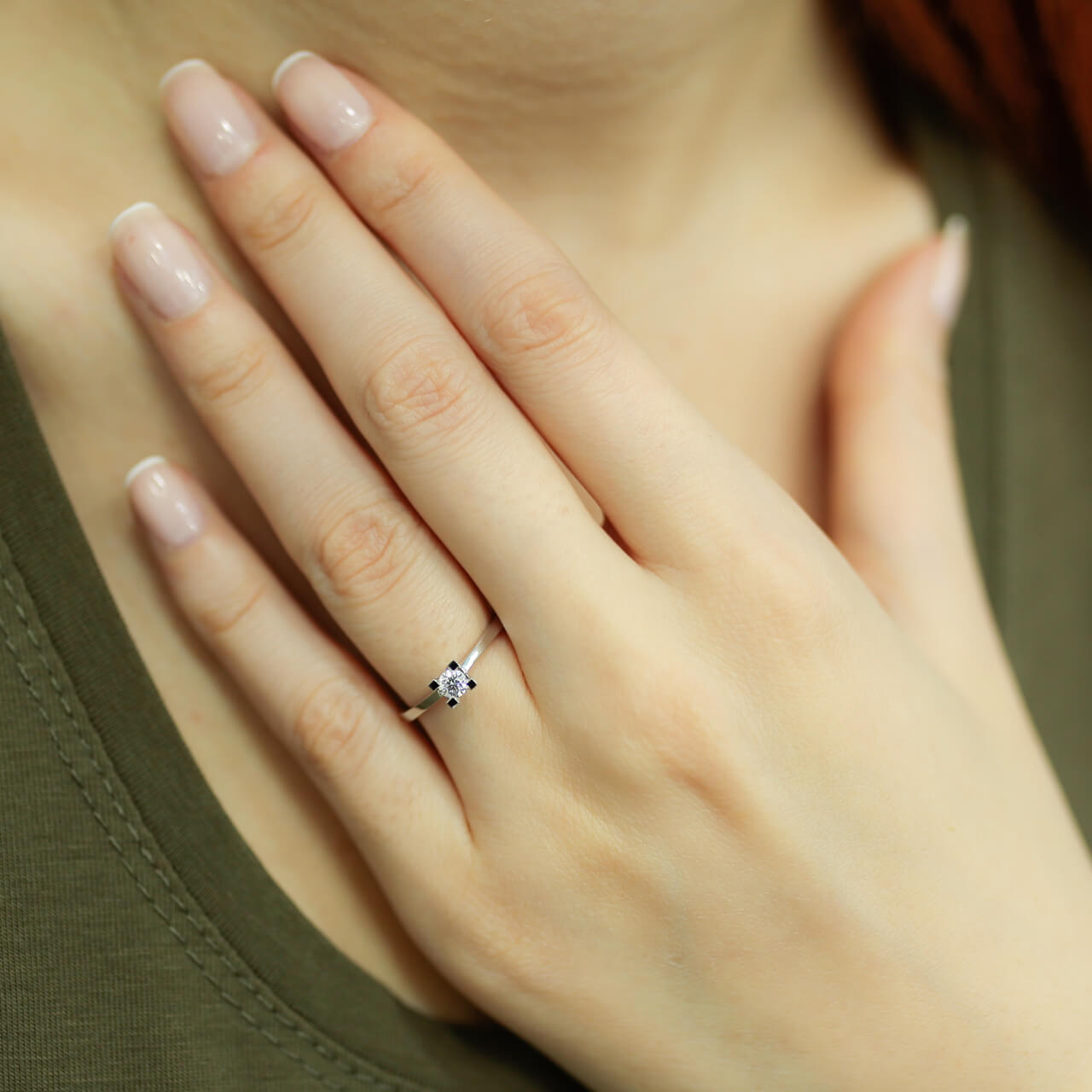 D Color 0.16 Carat Diamond Solitaire Ring