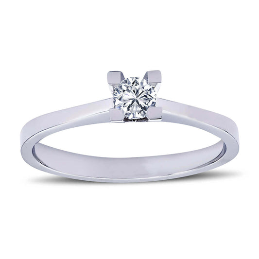 D Color 0.16 Carat Diamond Solitaire Ring