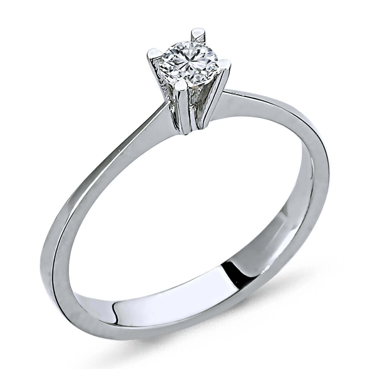 F Color 0.14 Carat Diamond Solitaire Ring