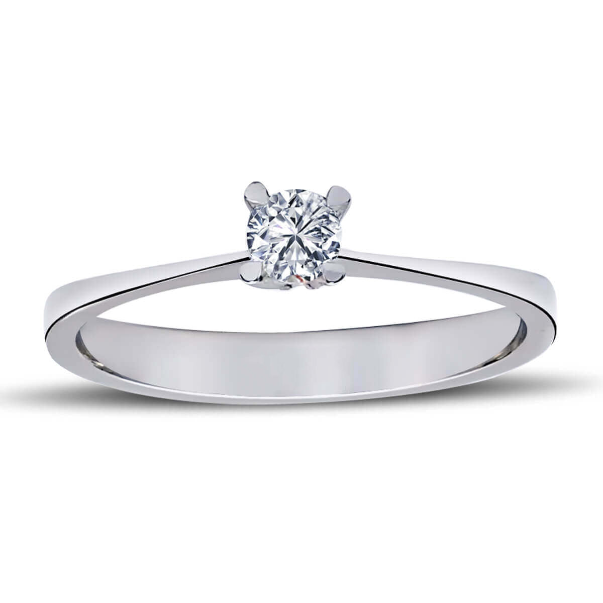 F Color 0.14 Carat Diamond Solitaire Ring