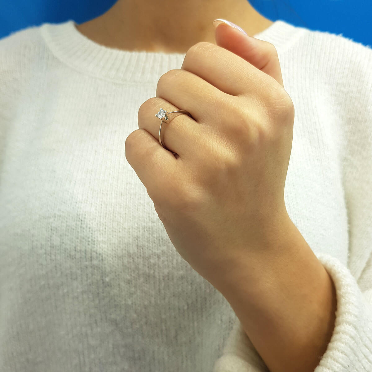 G Color 0.19 Carat Diamond Solitaire Ring