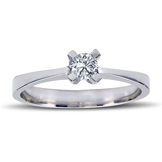 E Color 0.19 Carat Diamond Solitaire Ring
