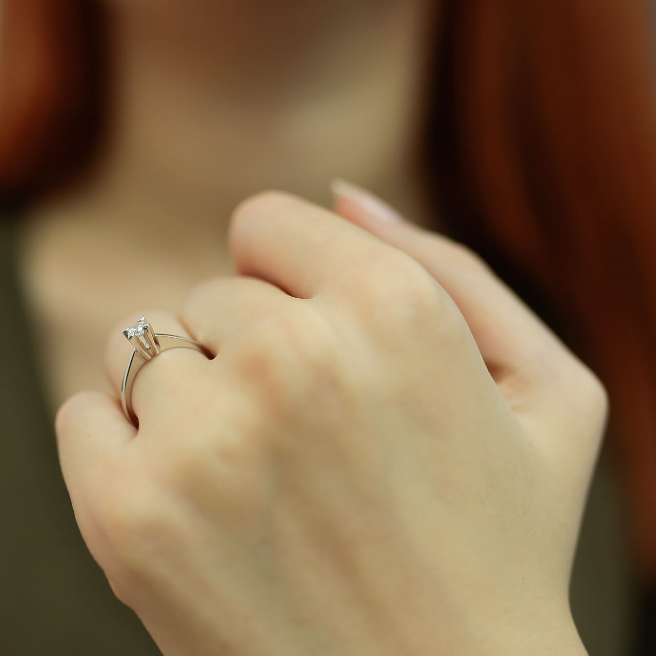 E Color 0.19 Carat Diamond Solitaire Ring