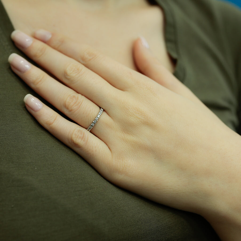 0.16 Carat Diamond Half Ring