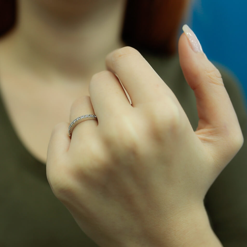 0.16 Carat Diamond Half Ring