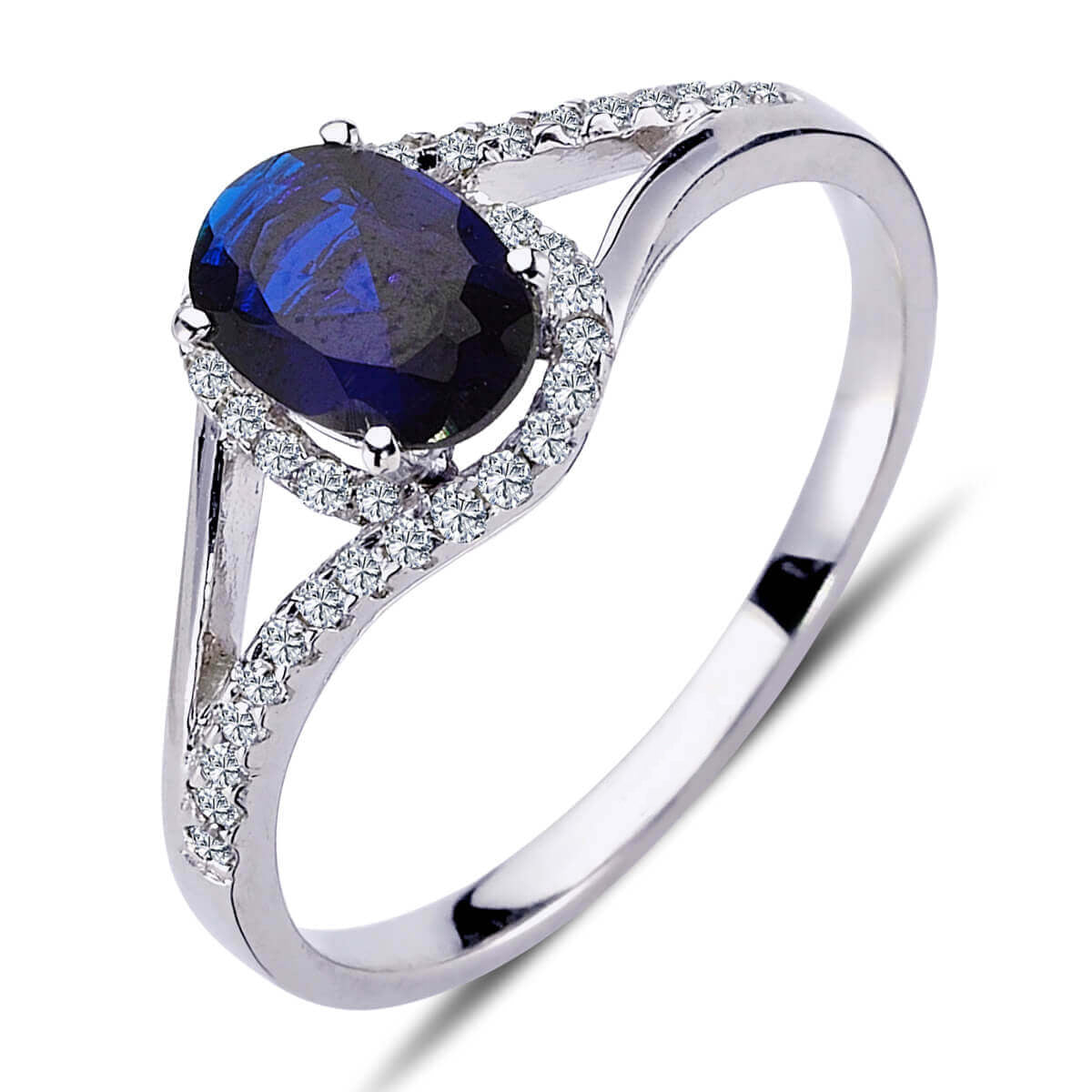 Diamond Oval Sapphire Ring