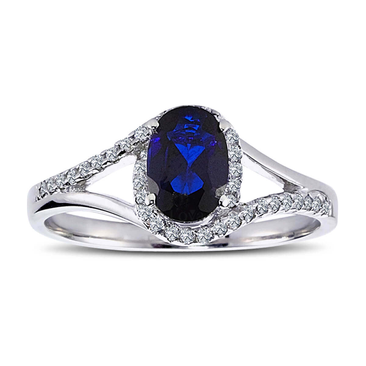 Diamond Oval Sapphire Ring