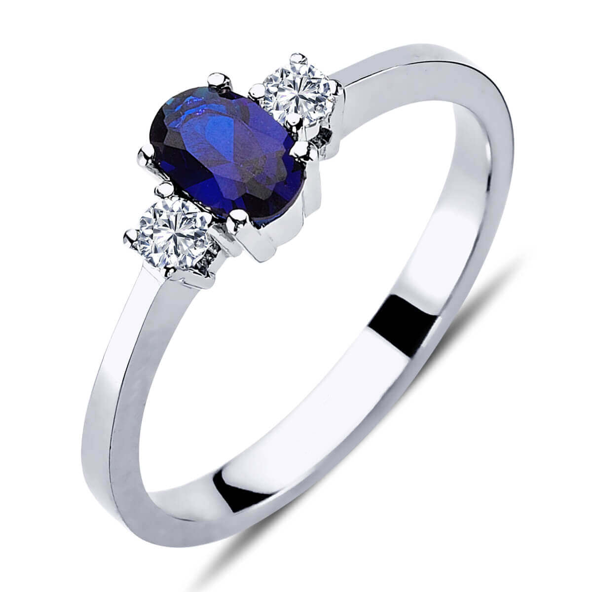 Diamond Oval Sapphire Ring