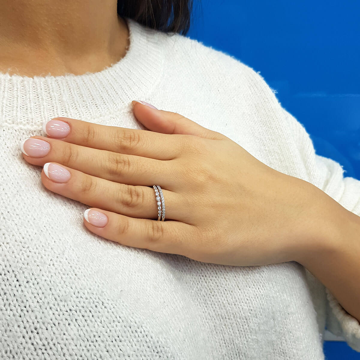 Diamond-Studded Double Semsara Ring