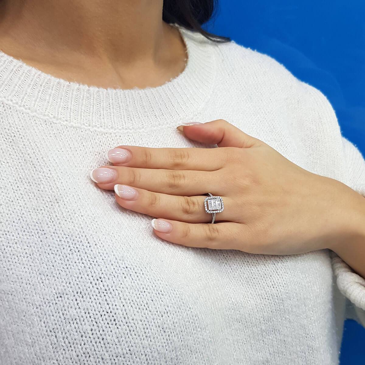 Baguette and Round Diamond Stone Erimena Ring