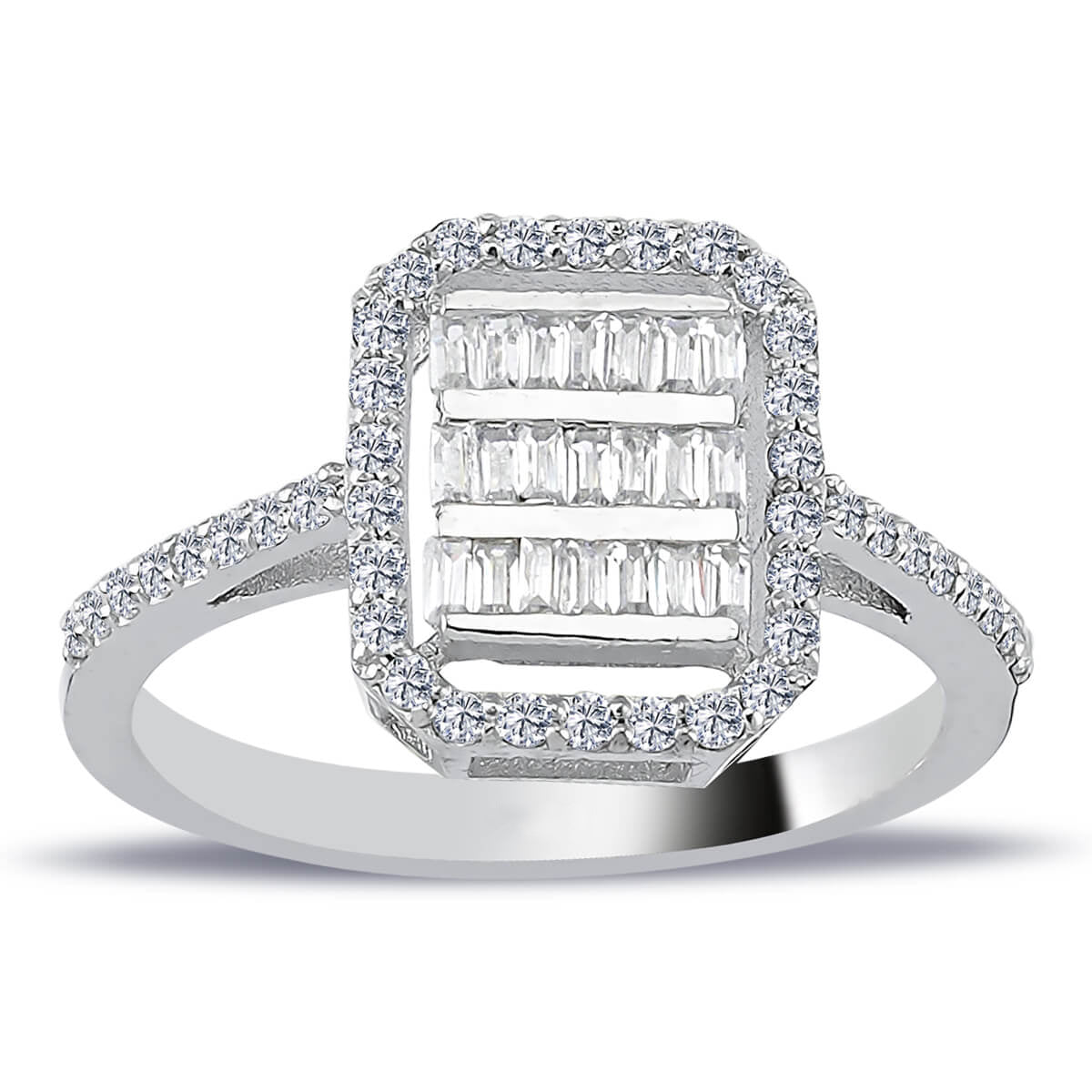 Baguette and Round Diamond Stone Erimena Ring