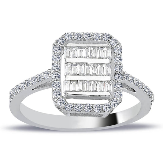 Baguette and Round Diamond Stone Erimena Ring