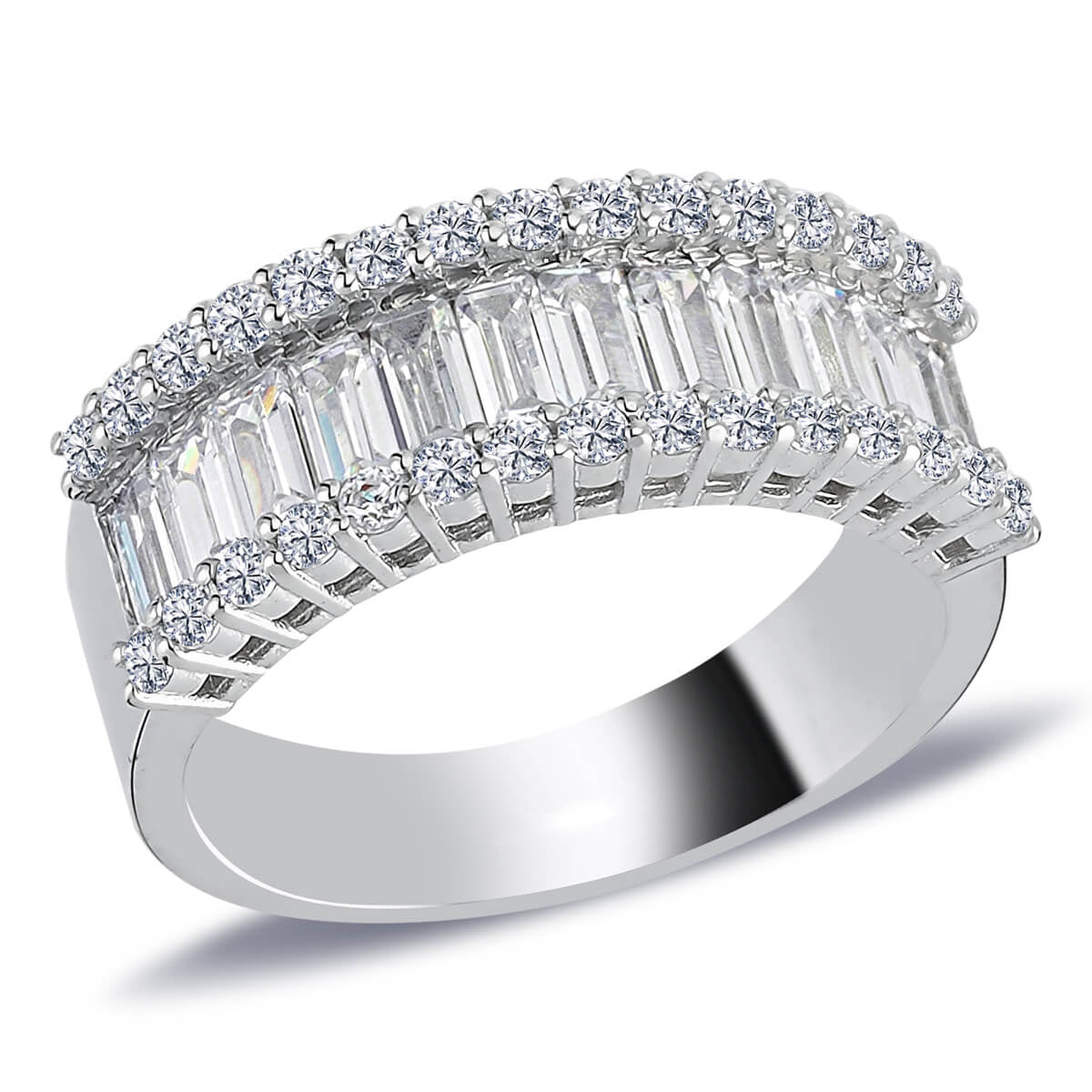 2.01 Carat Baguette Diamond Half-Eternity Ring