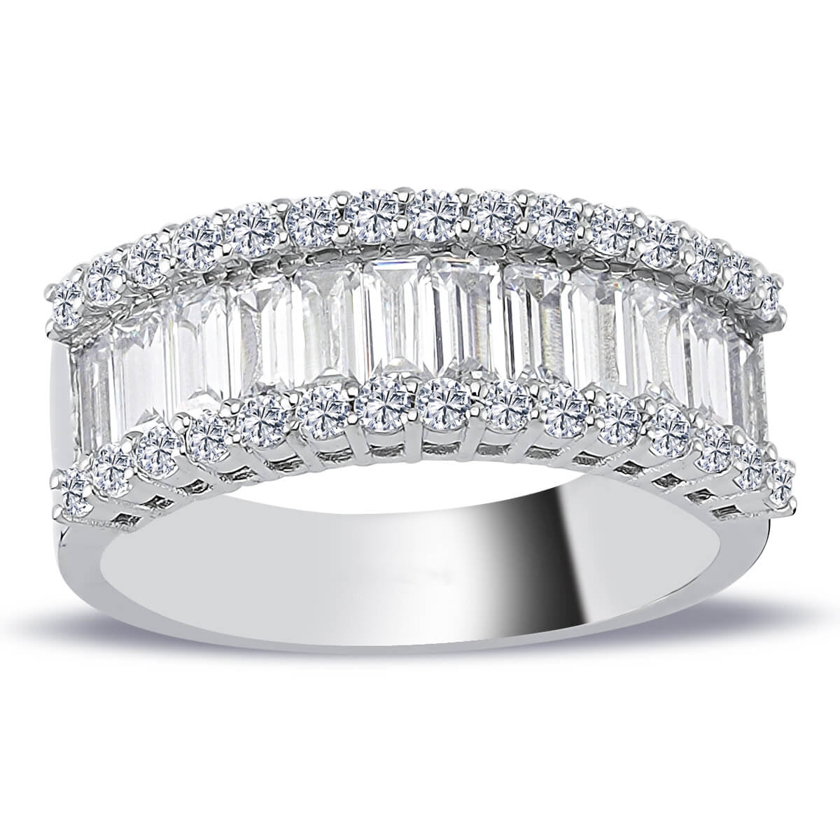2.01 Carat Baguette Diamond Half-Eternity Ring