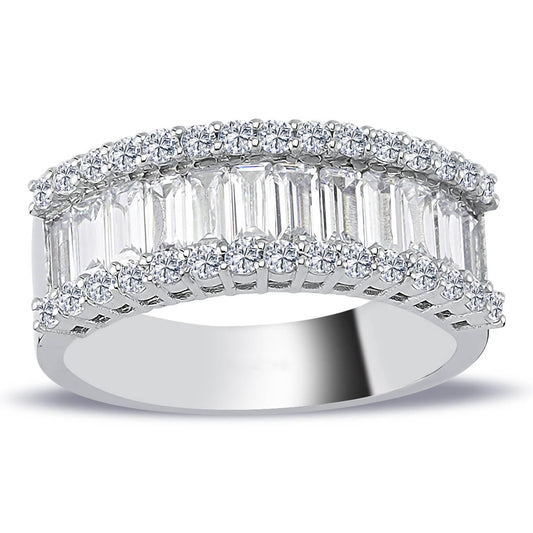 2.01 Carat Baguette Diamond Half-Eternity Ring