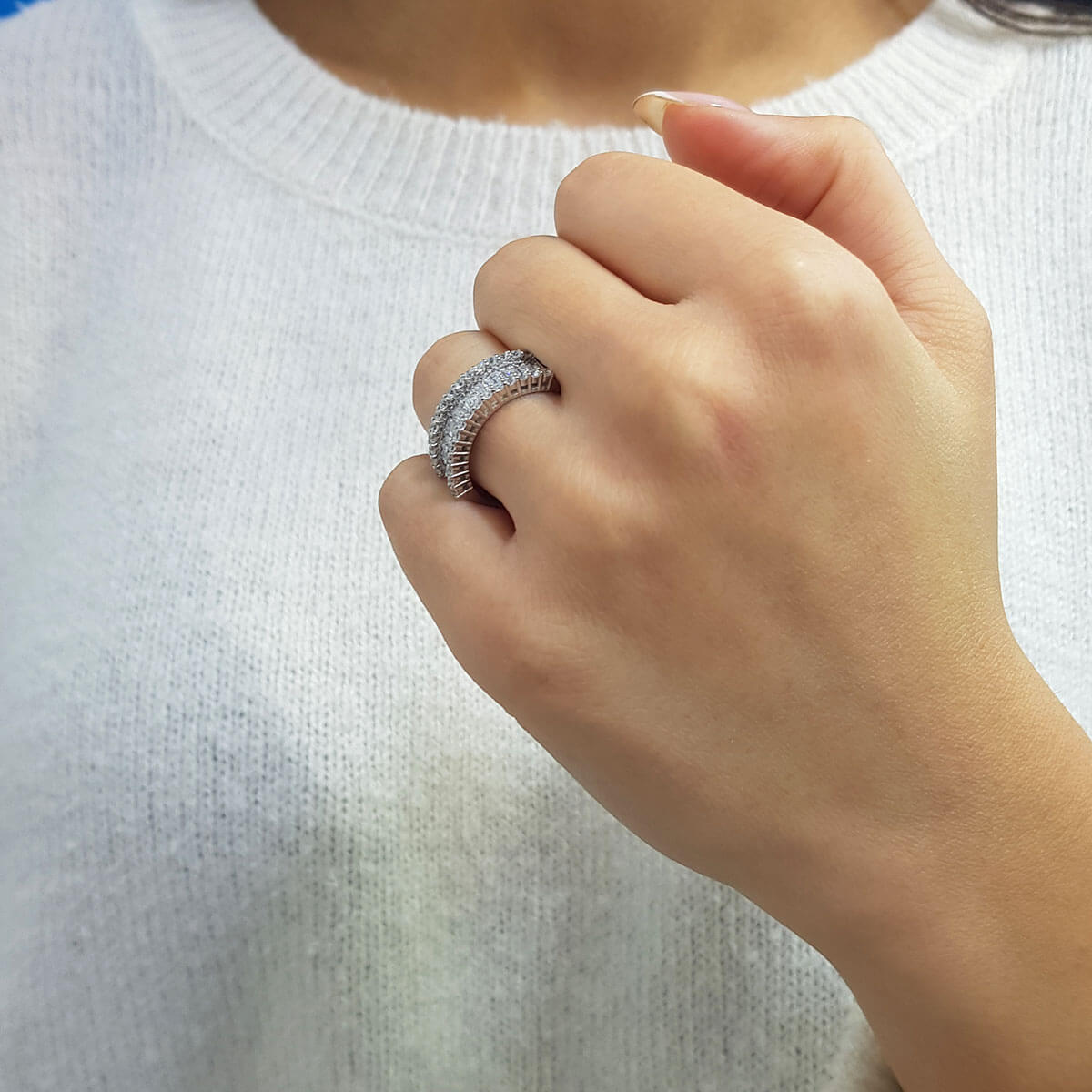 2.01 Carat Baguette Diamond Half-Eternity Ring