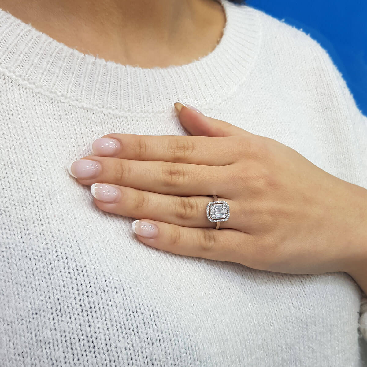 0.65 Carat Baguette and Round Diamond Ring