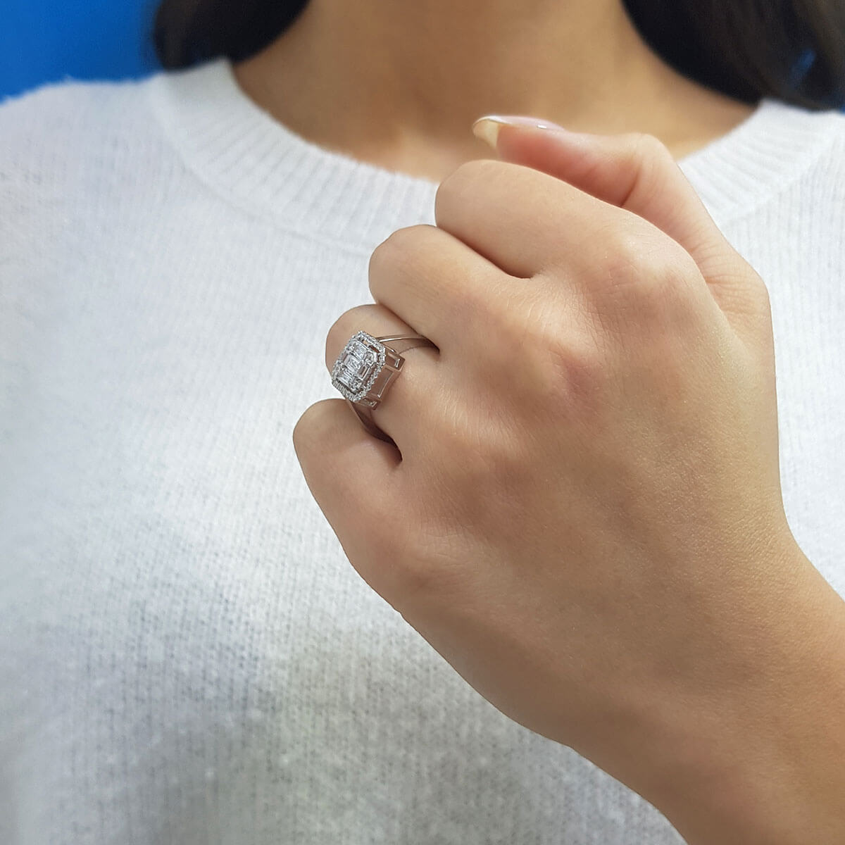 0.65 Carat Baguette and Round Diamond Ring