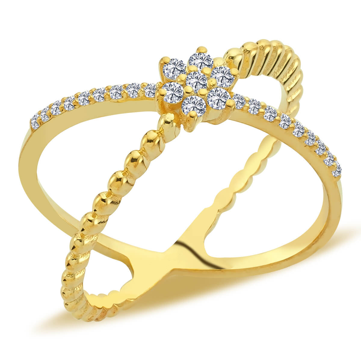 Diamond Cross Star Ring