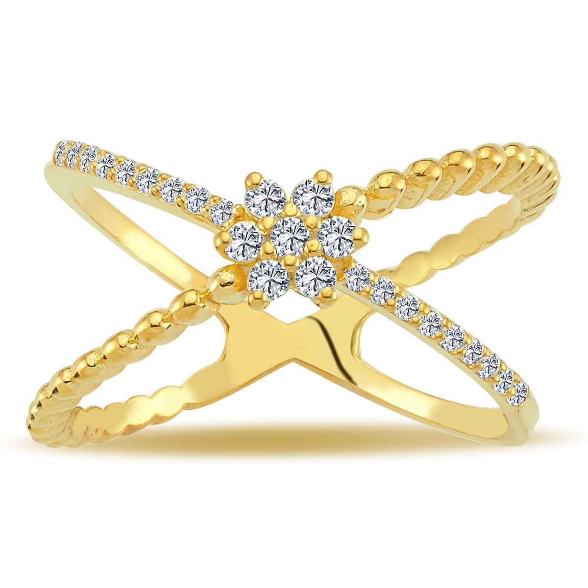 Diamond Cross Star Ring