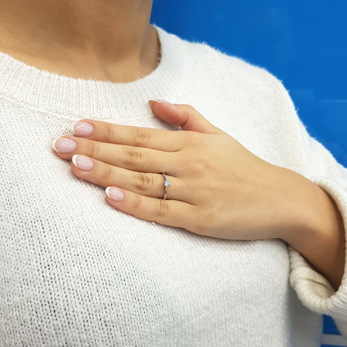 D-VS 0.19 Carat Diamond Solitaire Ring