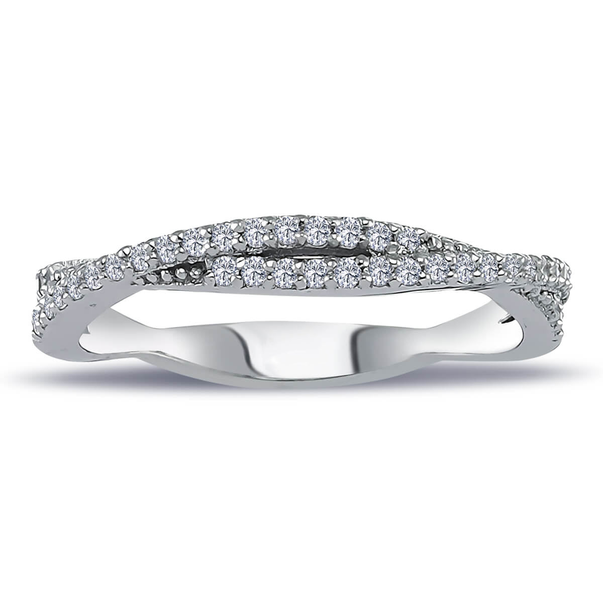 Diamond Twisted Band Ring