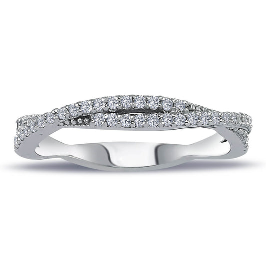 Diamond Twisted Band Ring