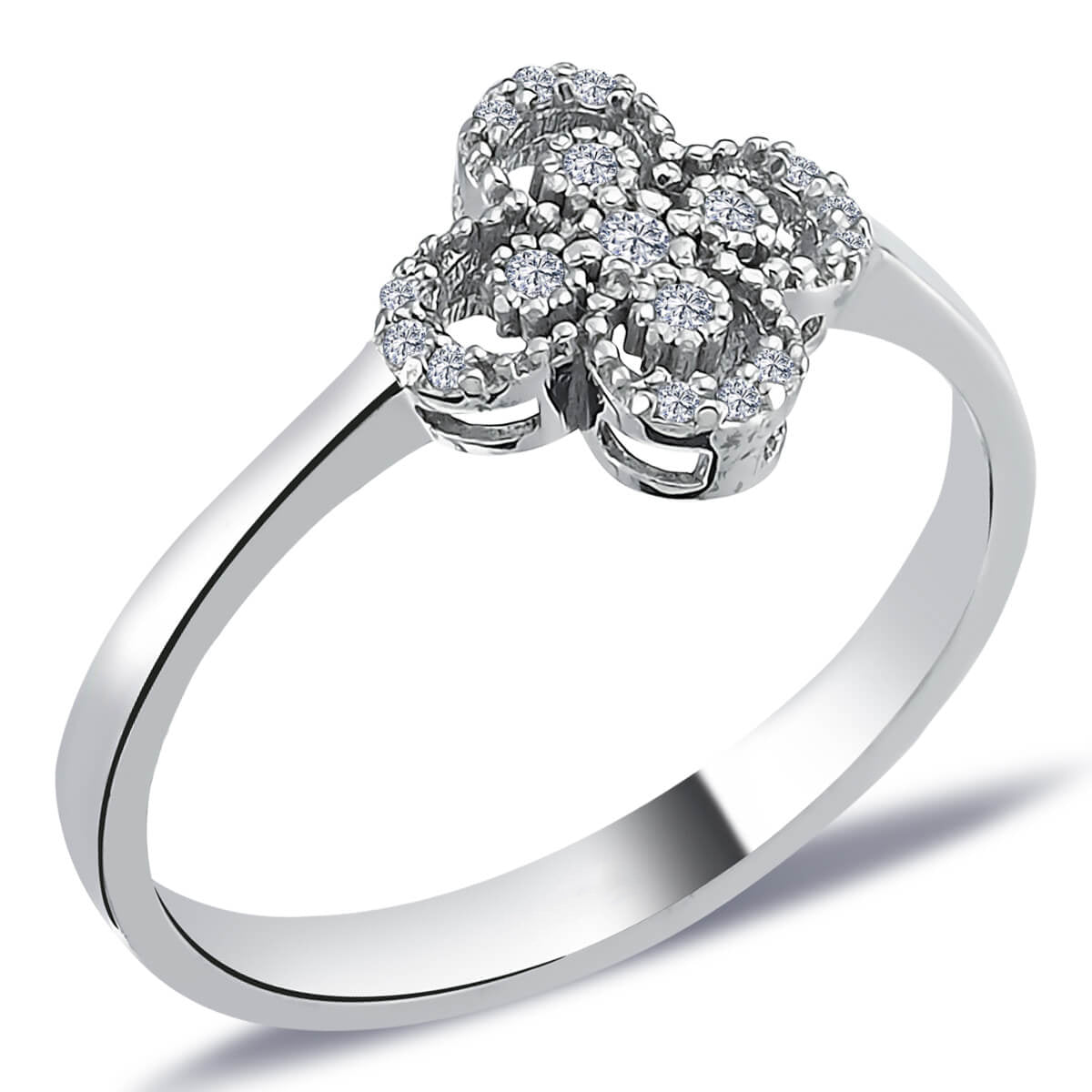 Diamond Four-Leaf Clover Ring