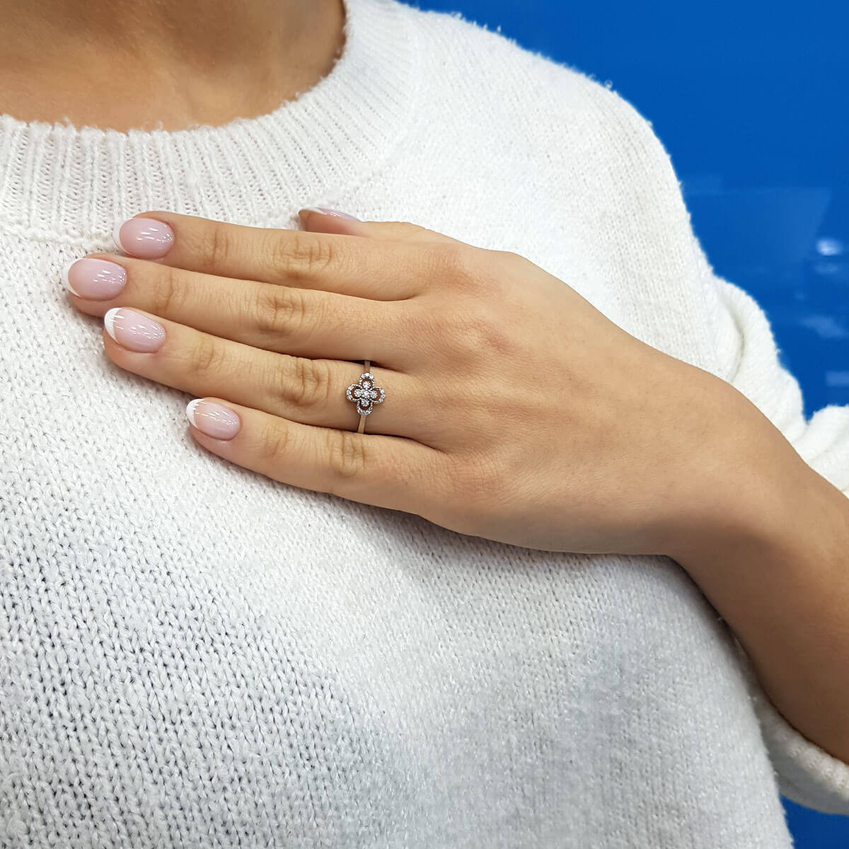 Diamond Four-Leaf Clover Ring