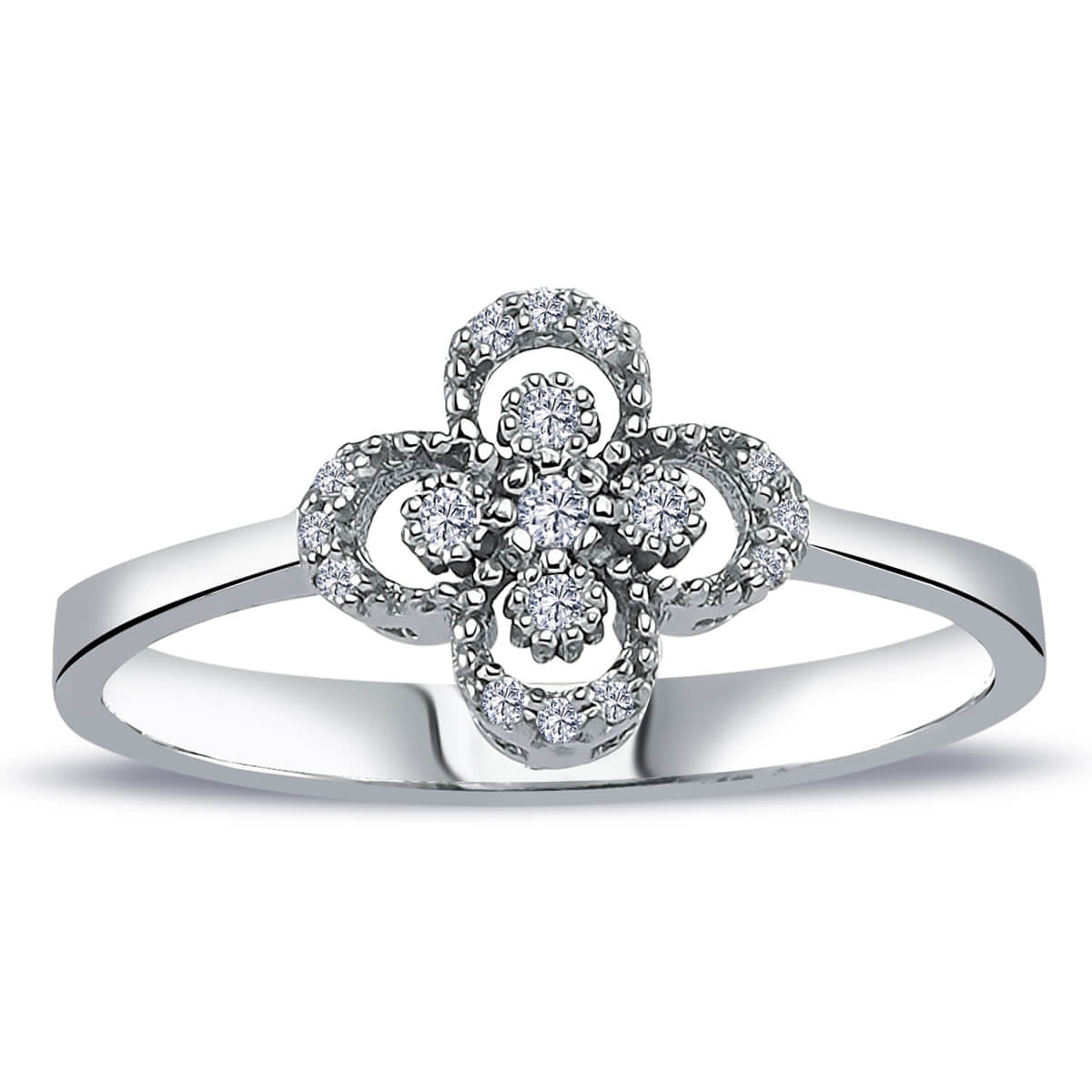 Diamond Four-Leaf Clover Ring