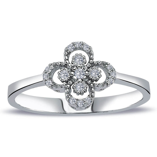 Diamond Four-Leaf Clover Ring