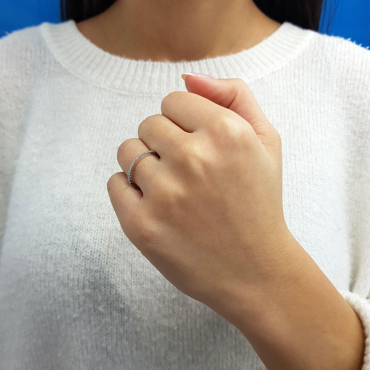 0.11 Carat Diamond Half-Turquoise Ring
