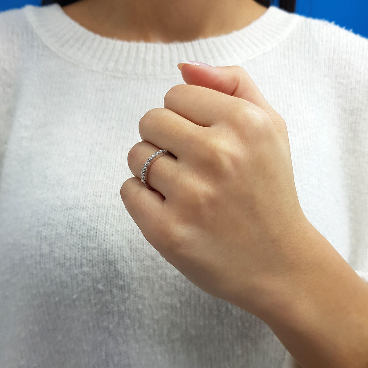 0.15 Carat Diamond Half-Turquoise Ring