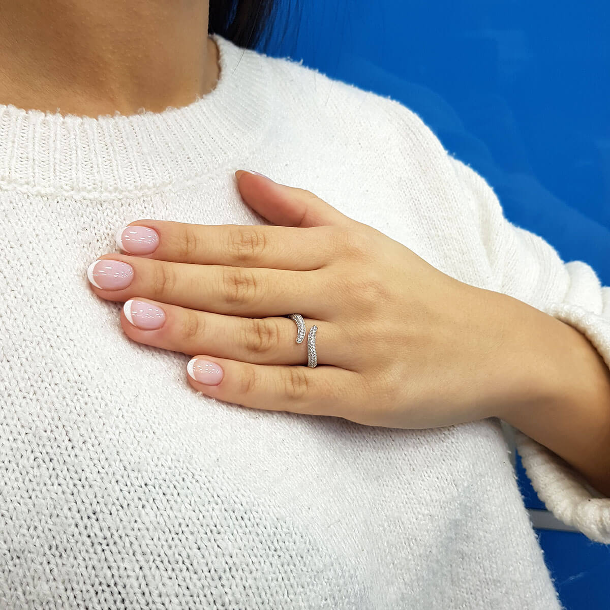 Diamond Salamander Tongue Ring