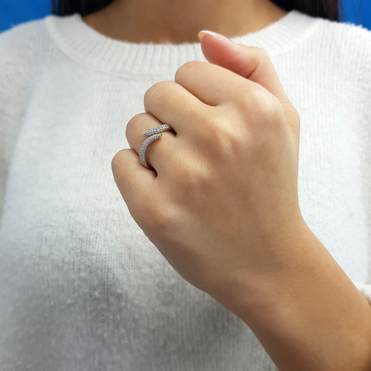 Diamond Salamander Tongue Ring