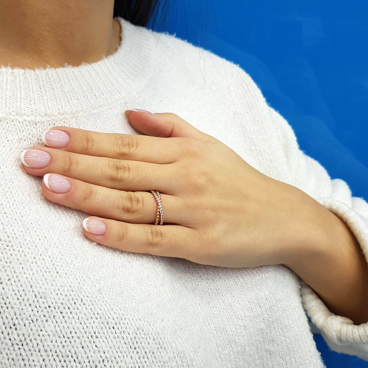 Diamond Half Band Gold Cross Ring