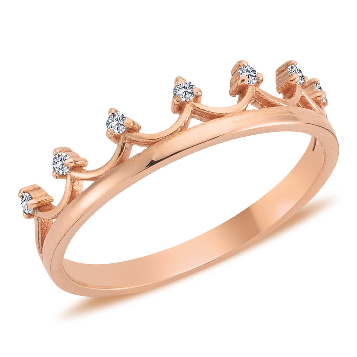 Diamond-Studded Crown Ring