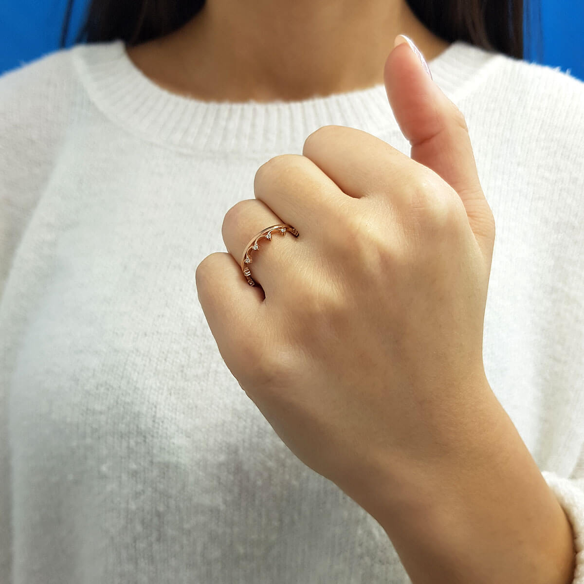 Diamond-Studded Crown Ring