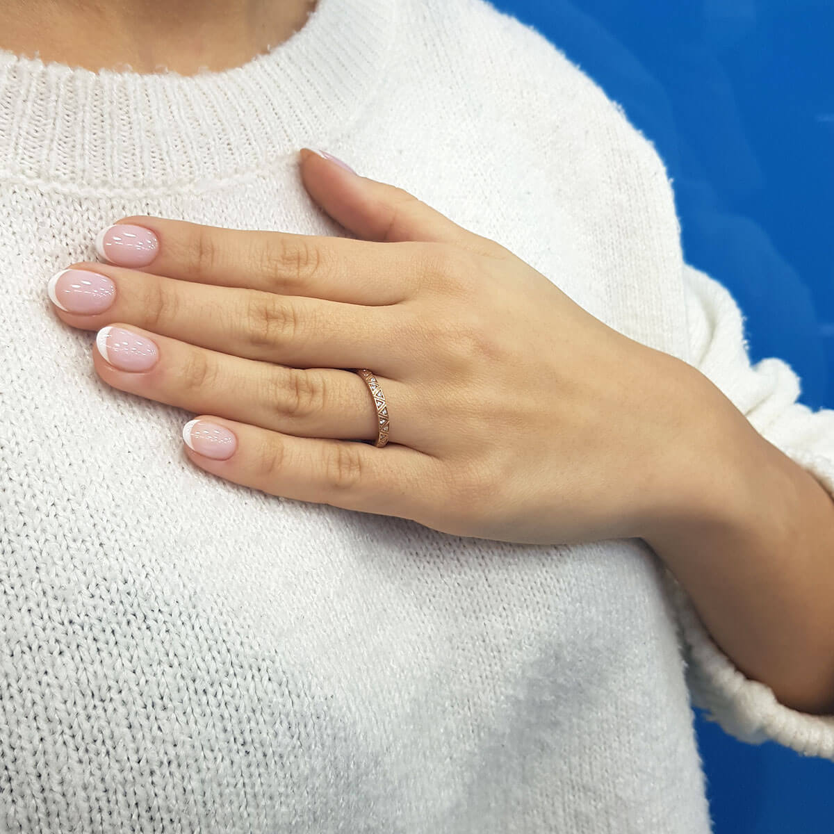 Diamond Triangle Stack Ring