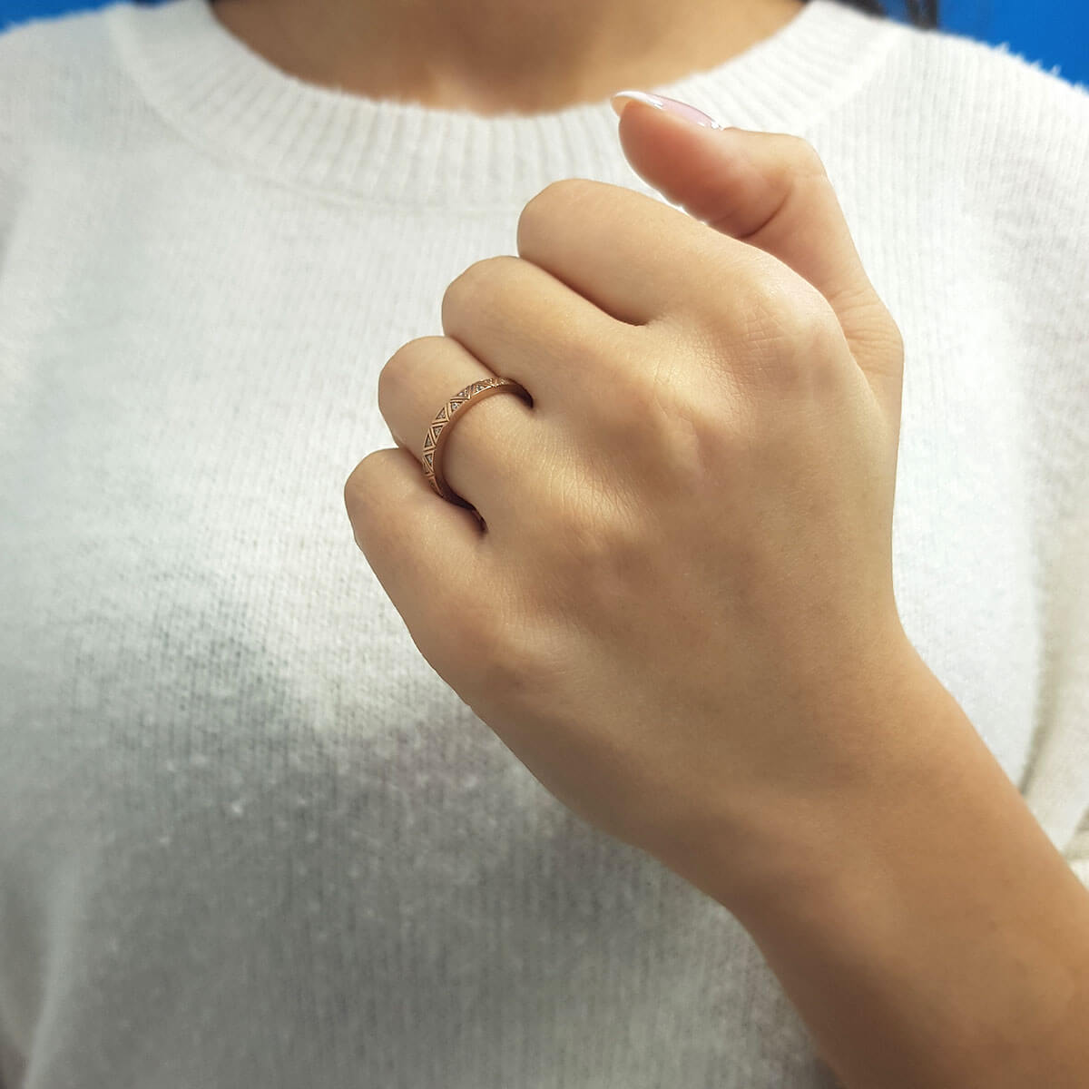 Diamond Triangle Stack Ring