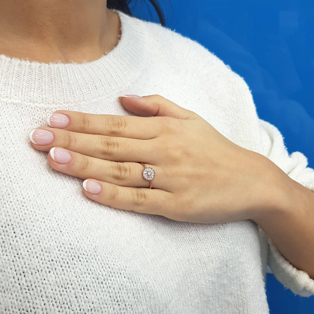 Baguette and Round Diamond Star Dust Ring