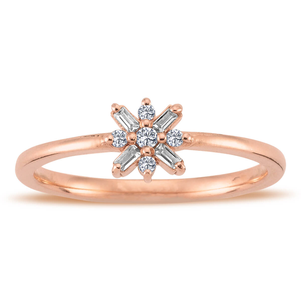Diamond Starburst Flower Ring