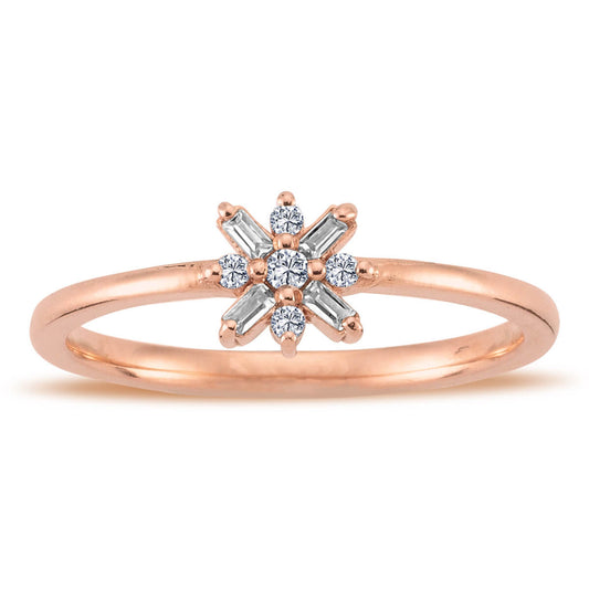 Diamond Starburst Flower Ring