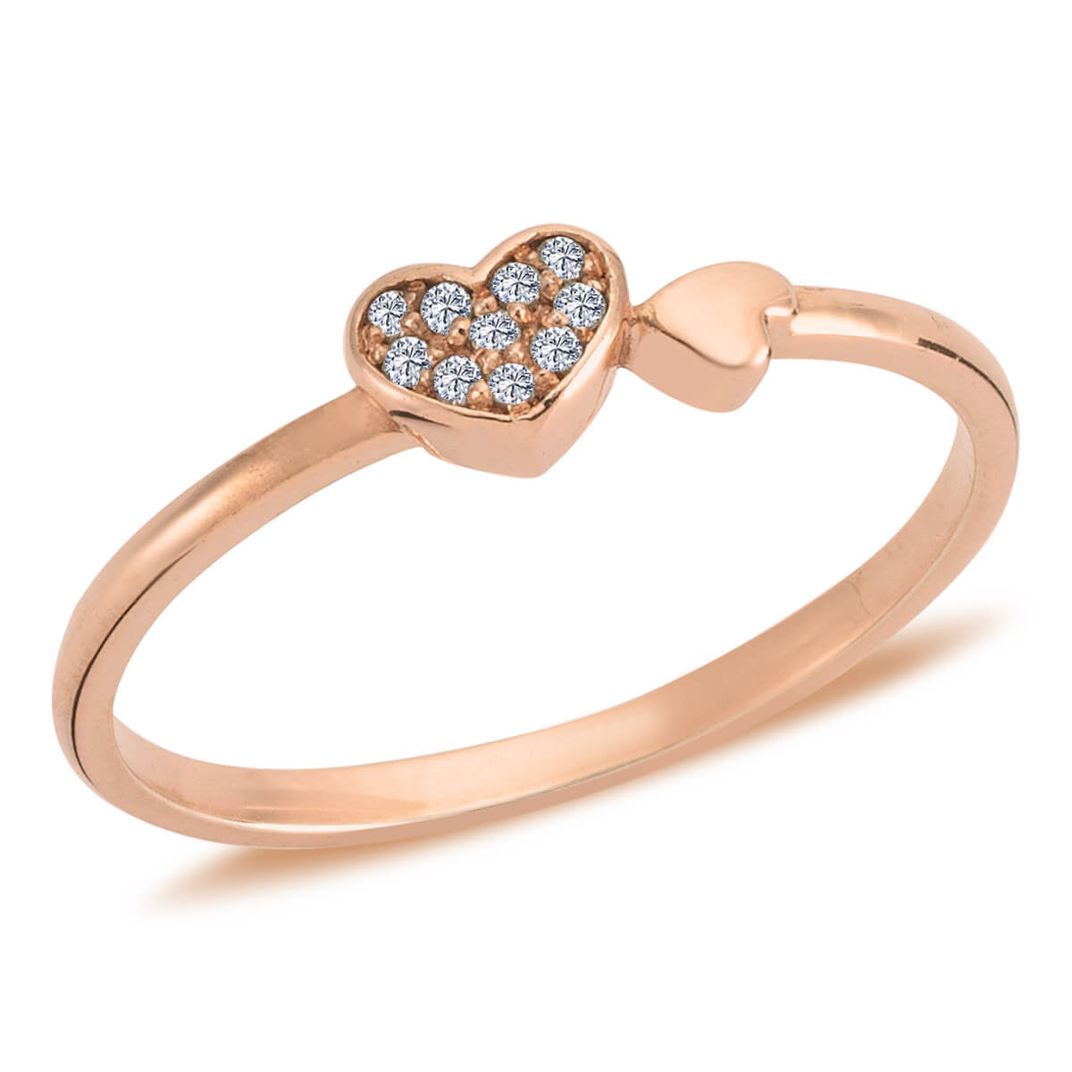 Diamond Double Heart Ring
