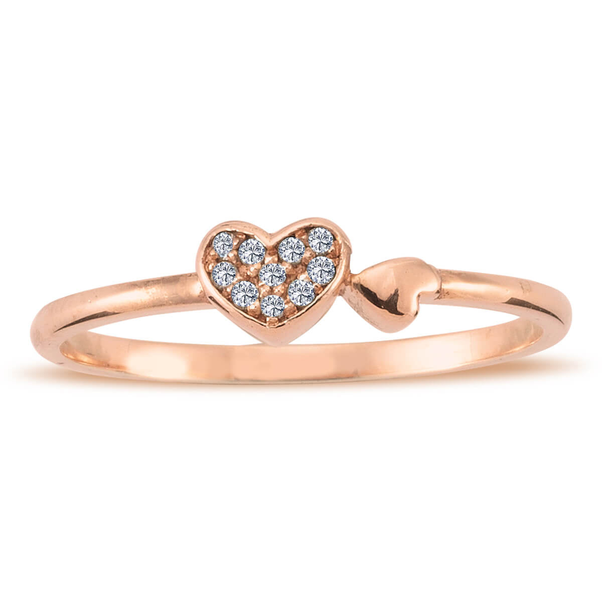 Diamond Double Heart Ring