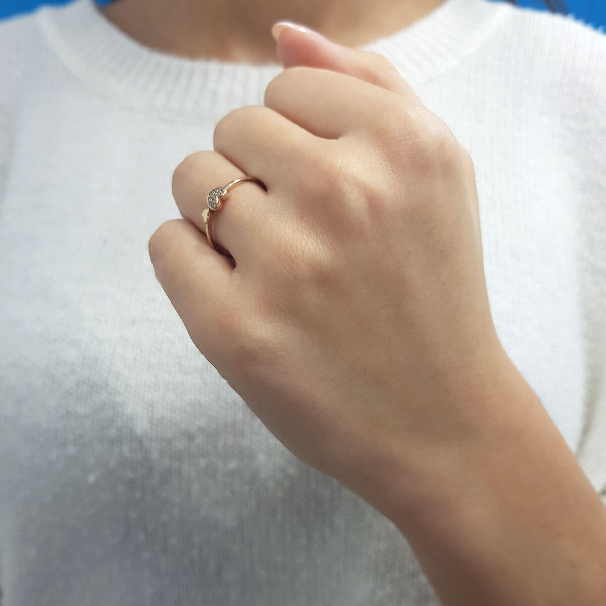 Diamond Double Heart Ring