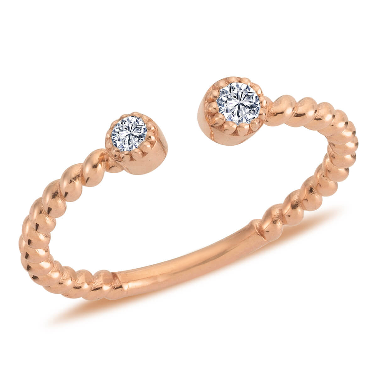 Round Diamond Twist Ring