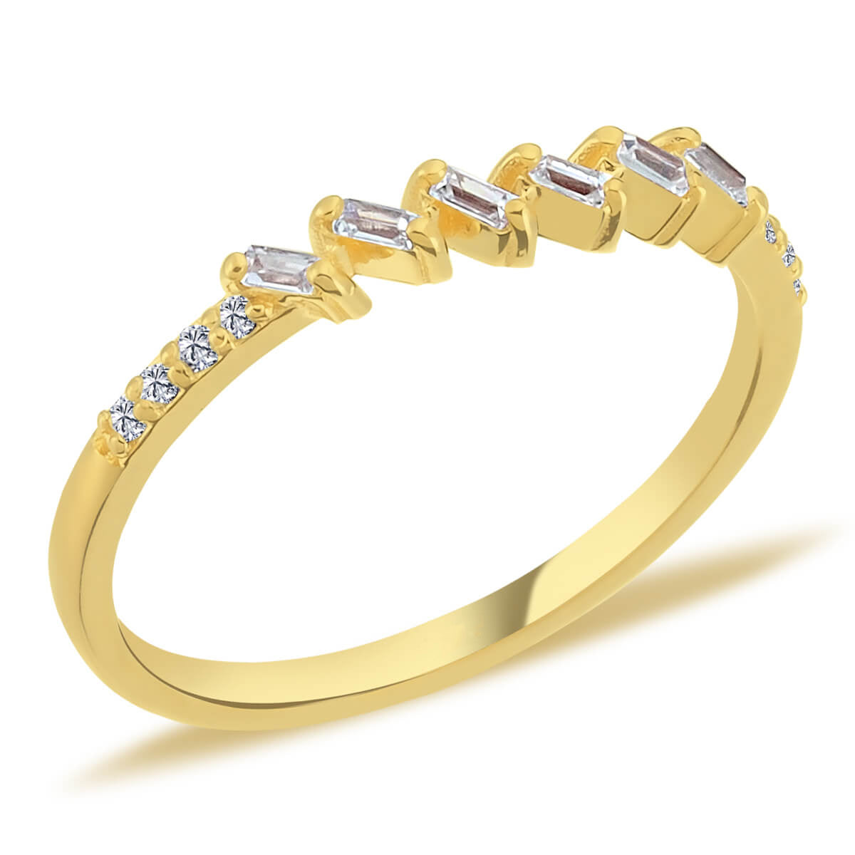 Baguette and Round Diamond Ebla Ring