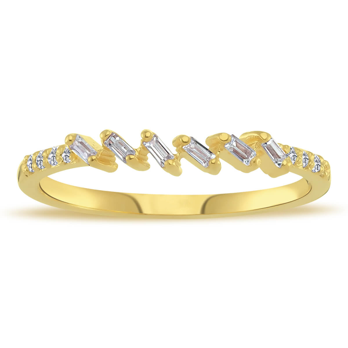 Baguette and Round Diamond Ebla Ring